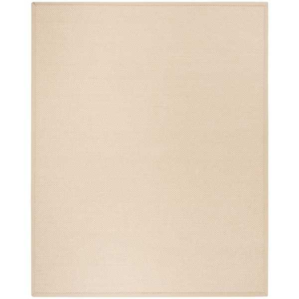 Natural Fiber Ivory/Light Beige 9 ft. x 12 ft. Border Area Rug