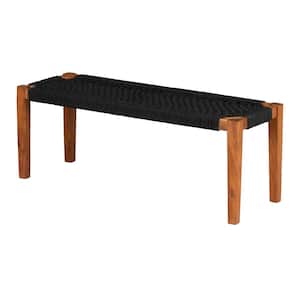 Hoya Black and Natural Dining Bench 47.25, Whitout back 47.25 in.