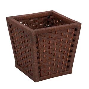 Paper Rope Indoor Waste Basket in Rich Brown Stained