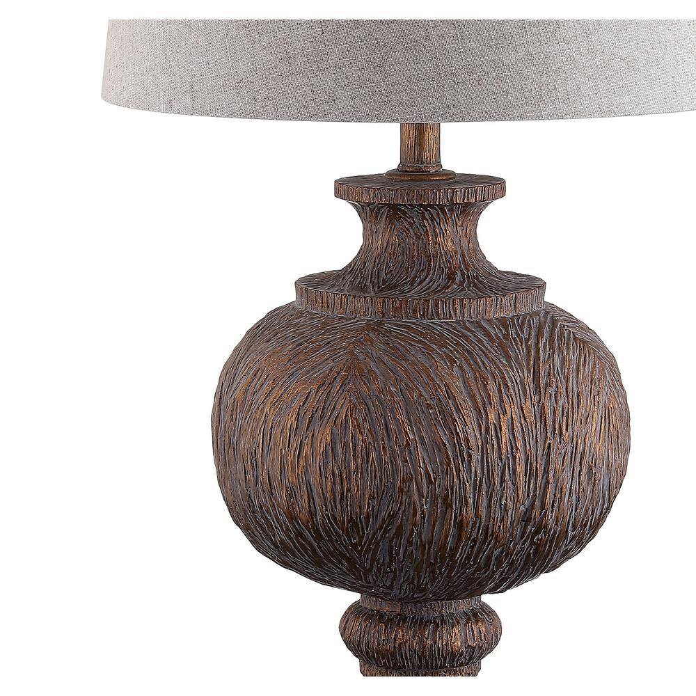Scarlett 31" Faux Bois Resin LED Table Lamp with Linen Shade