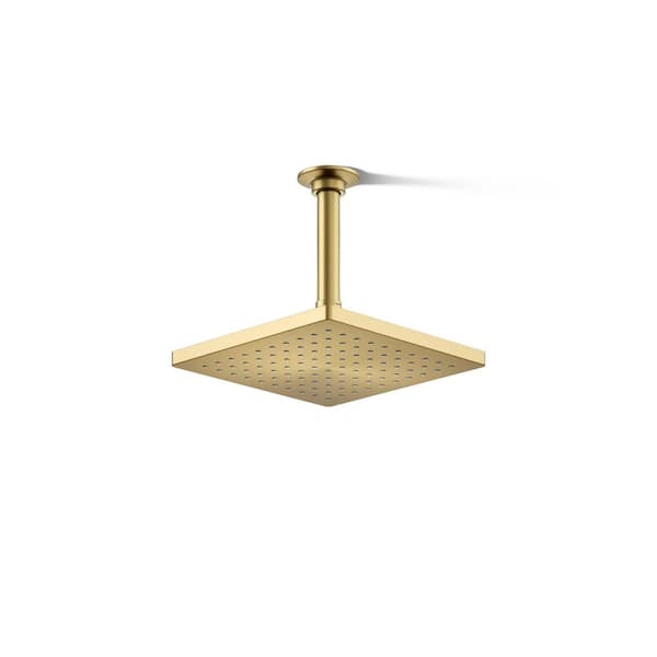 KOHLER Honesty 1-Spray Patterns 8 in. Ceiling Mount Fixed Shower Head in Vibrant Brushed Moderne Brass