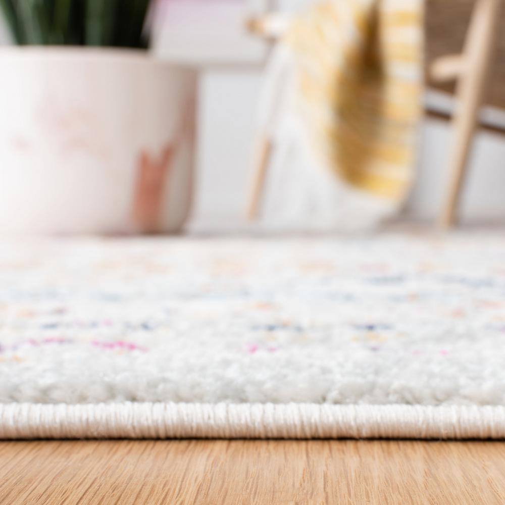 Ivory Gold Moroccan Boho 5'3" x 7'6" Synthetic Area Rug