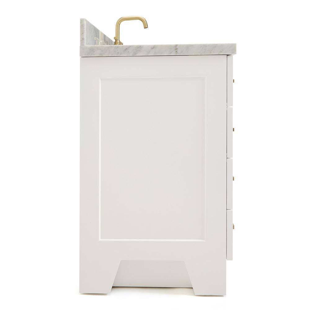 White 43" Single Sink Vanity with Marble Top