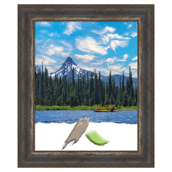 Amanti Art 16 in. x 20 in. Alta Rustic Char Picture Frame Opening Size