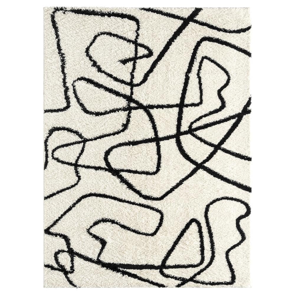 Willow Ivory 7 ft. 9 in. x 10 ft. 2 in. Shag Polypropylene Area Rug