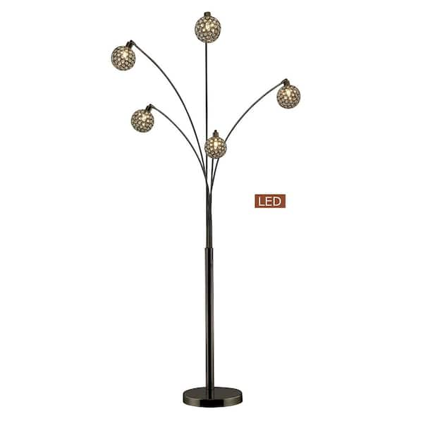 ARTIVA Aurora 39-Watt LED 92 Matt Black Arched Floor Lamp with Touch  Dimmer LED806108FB - The Home Depot