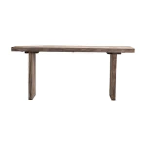 72 in. Distressed Bleached Finish Rectangle Wood Console Table