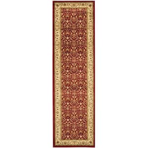 Lyndhurst Red/Ivory 2 ft. x 12 ft. Speckled Floral Border Runner Rug