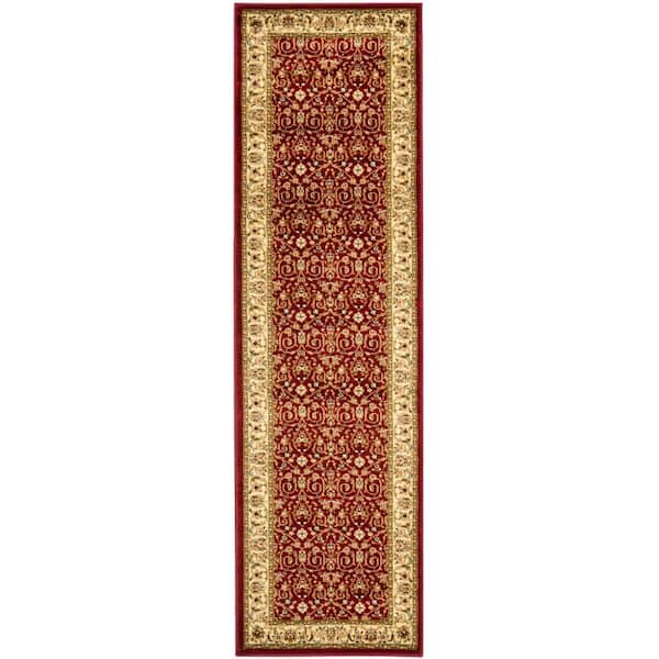 SAFAVIEH Lyndhurst Red/Ivory 2 ft. x 8 ft. Speckled Floral Border Runner Rug