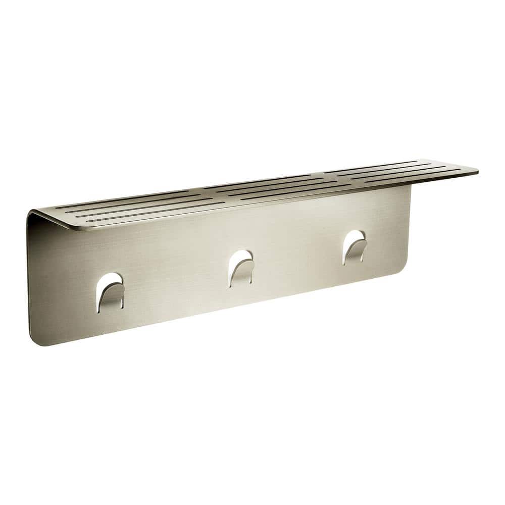 Choreograph 14 in. W Floating Shower Shelf in Anodized Brushed Nickel