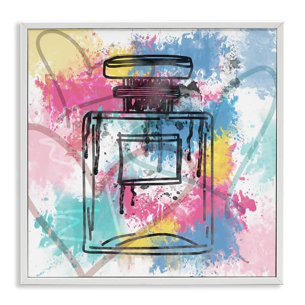 Stupell Industries Modern Splash Perfume by Natalie Carpentieri White Framed Abstract Giclee Art Print 24 in. x 24 in.