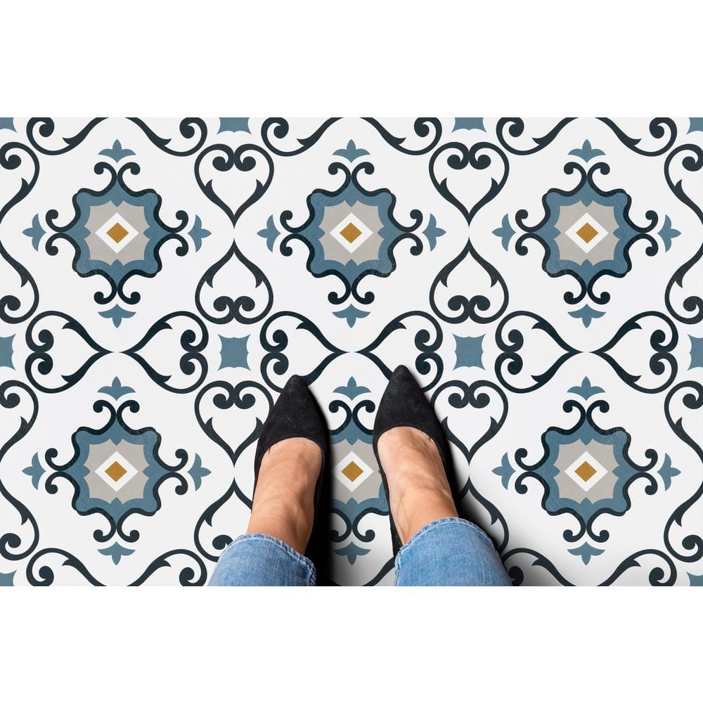 12'' x 12'' Light Slate Self-Adhesive Vinyl Floor Tiles