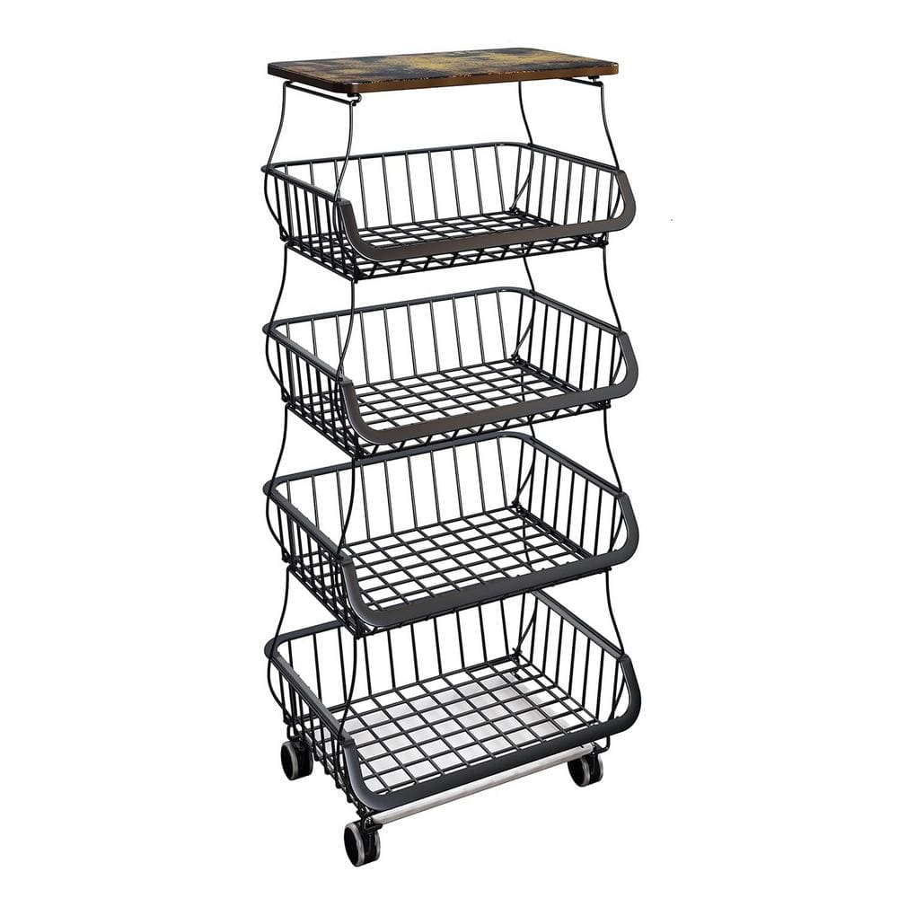 Black Fruit Basket Kitchen Pantry Organizers