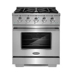 30 in. Vista Collection 4.3 cu. ft. Gas Range, 4-Burners, Convection Oven, LED Light Panel, in Modern Stainless Steel