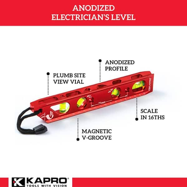 9 in. Magnetic Electrician Level with Plumb Site