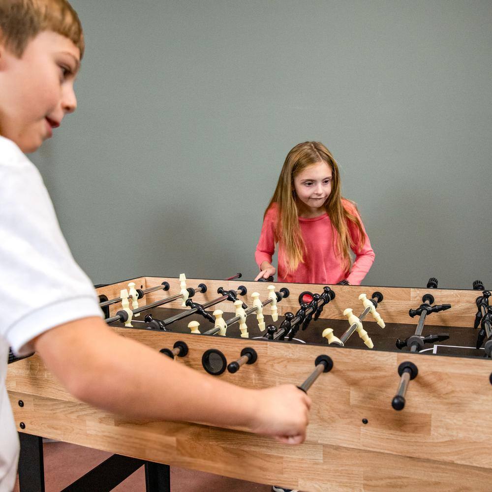 Sunnydaze Light Wood 10-in-1 Multi-Game Table with Foosball, Billiards, and More