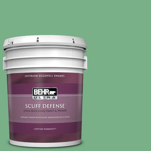 BEHR ULTRA 5 gal. #M410-5 Green Bank Extra Durable Eggshell Enamel Interior Paint & Primer