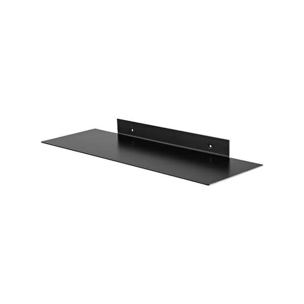 Dolle KATANA 23.6 in. x 7.9 in. x 1.8 in. Black Metal Decorative Wall Shelf with Brackets