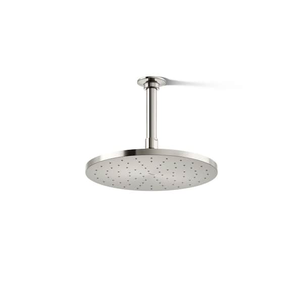 KOHLER 1-Spray 10 in. Single Ceiling Mount Fixed Rain Shower Head in Vibrant Polished Nickel