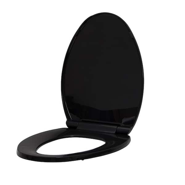 Glacier Bay Elongated Slow Closed Front Toilet Seat with Quick Release Hinge in Black