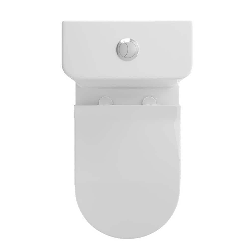 Glossy White Ceramic Elongated One-Piece Toilet with Dual Flush