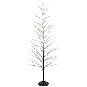 7 ft. Flat Black Tree Warm White LED Copper Wire Lights