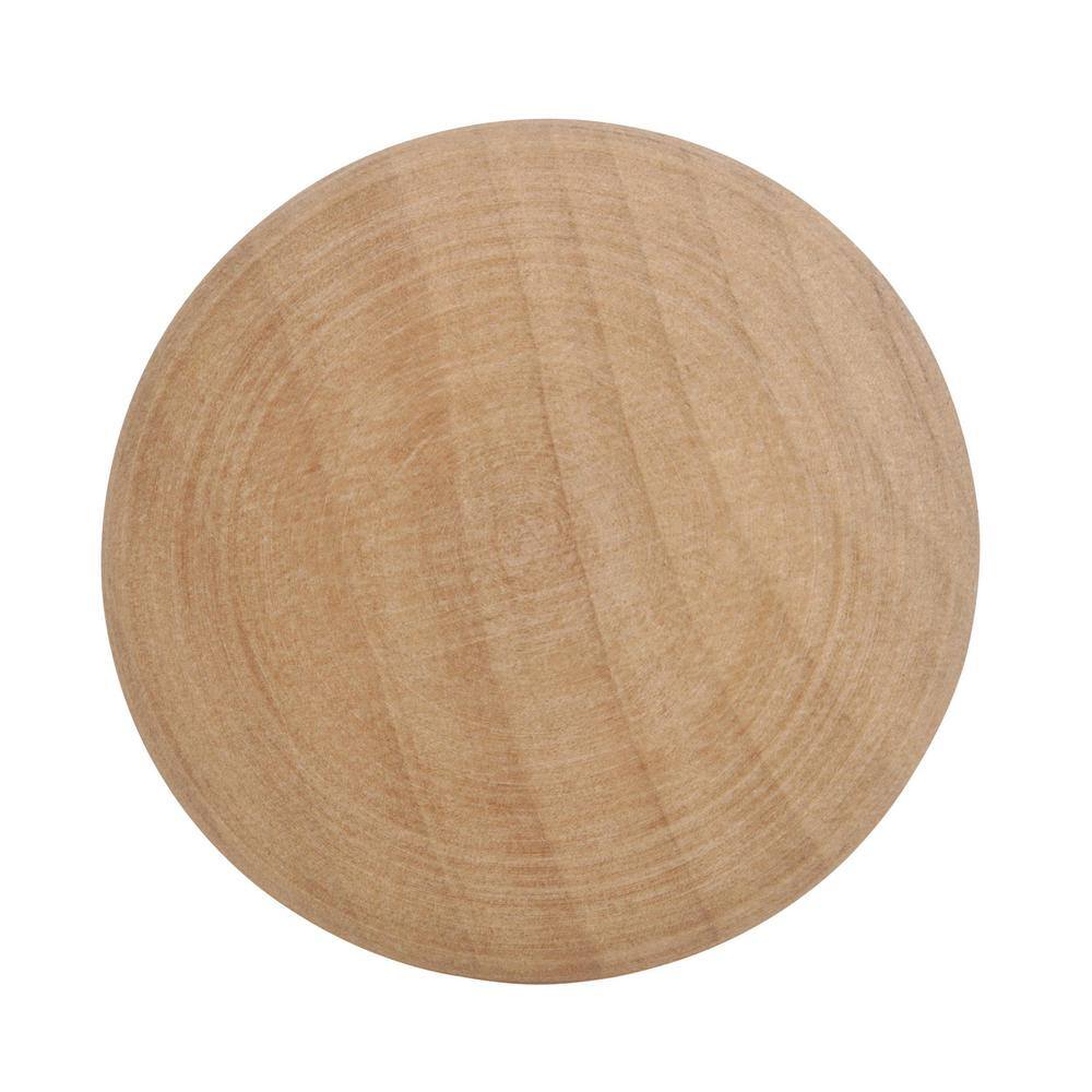 Unfinished Wood Round Cabinet Knob with Mounting Hardware