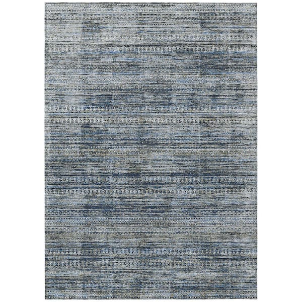 Chantille Machine Washable Indoor/Outdoor Abstract ACN1971 Denim 3 ft. x 5 ft. Area Rug