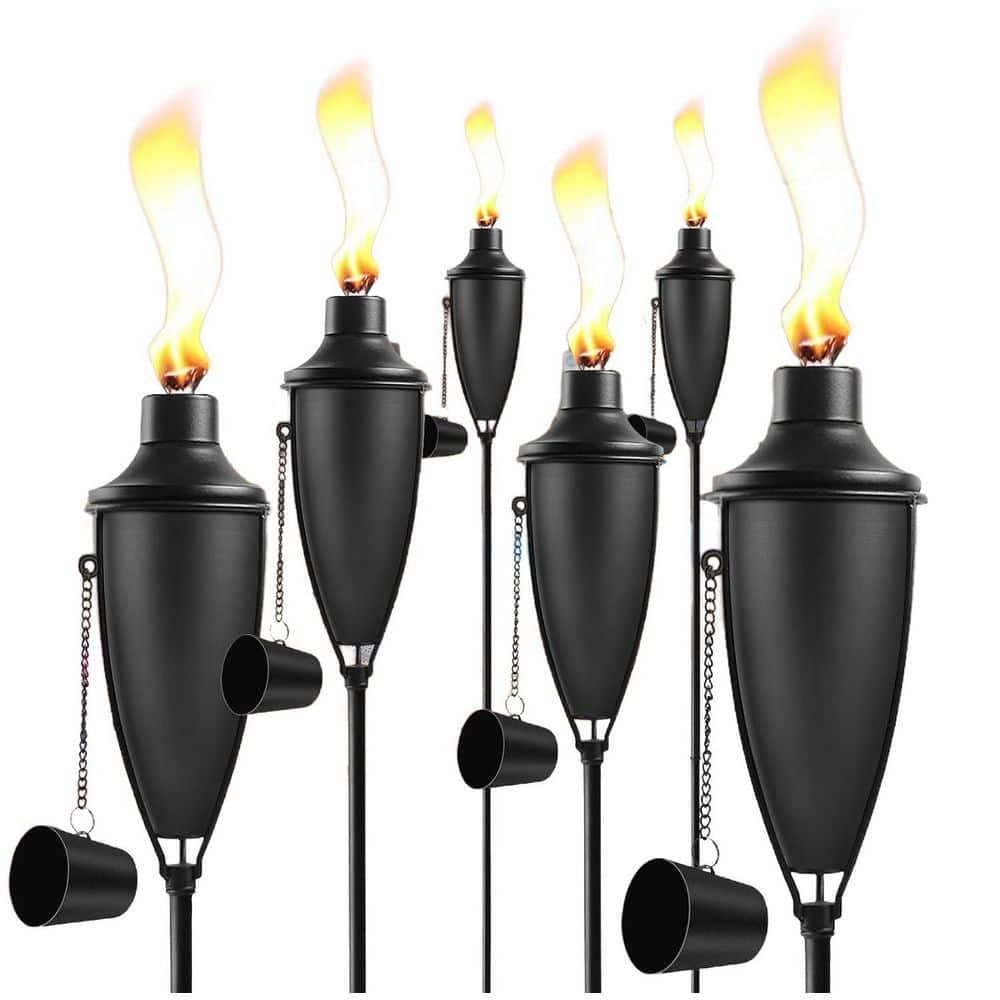 Garden Torch Set of 6, Large Capacity 22oz Outdoor Metal Torch, 61-Inch Citronella Torches with 3-Prong Grounded Stake price history on PriceWatchPro