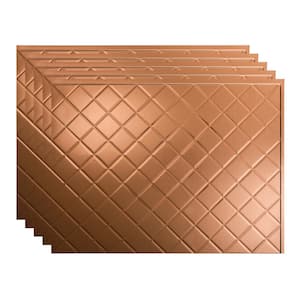 Quilted 18.25 in. x 24.25 in. Vinyl Backsplash Panel in Polished Copper (5-Pack)