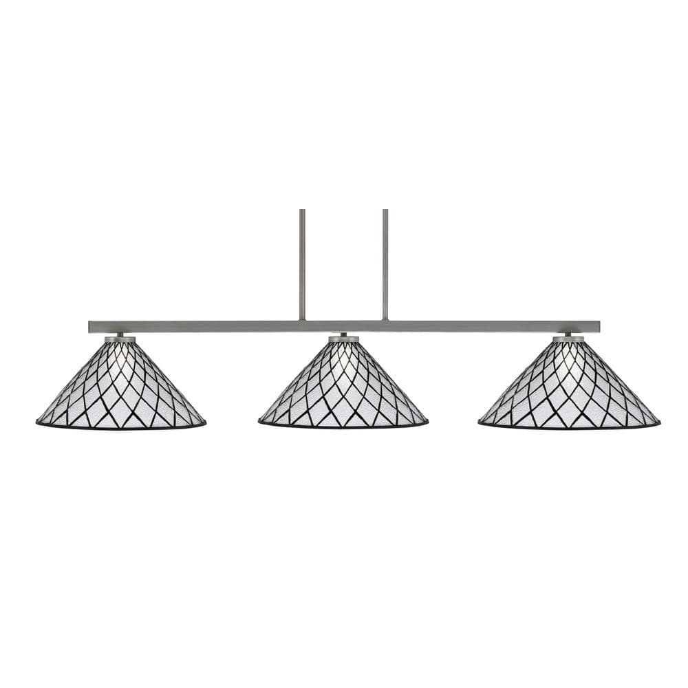 Cottonwood 3-Light Graphite Light Chandelier with Diamond Ice Art Glass Sha