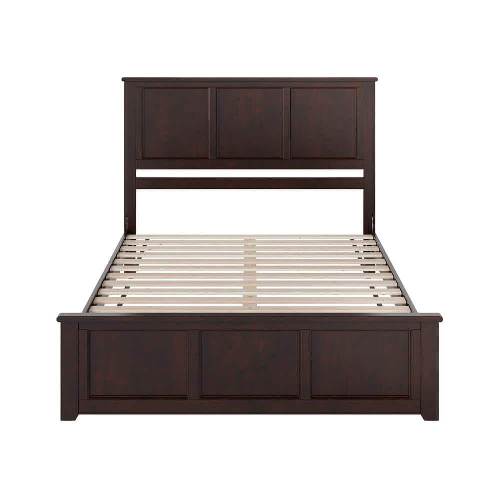 Charlotte Espresso Queen Solid Wood Platform Bed with Headboard