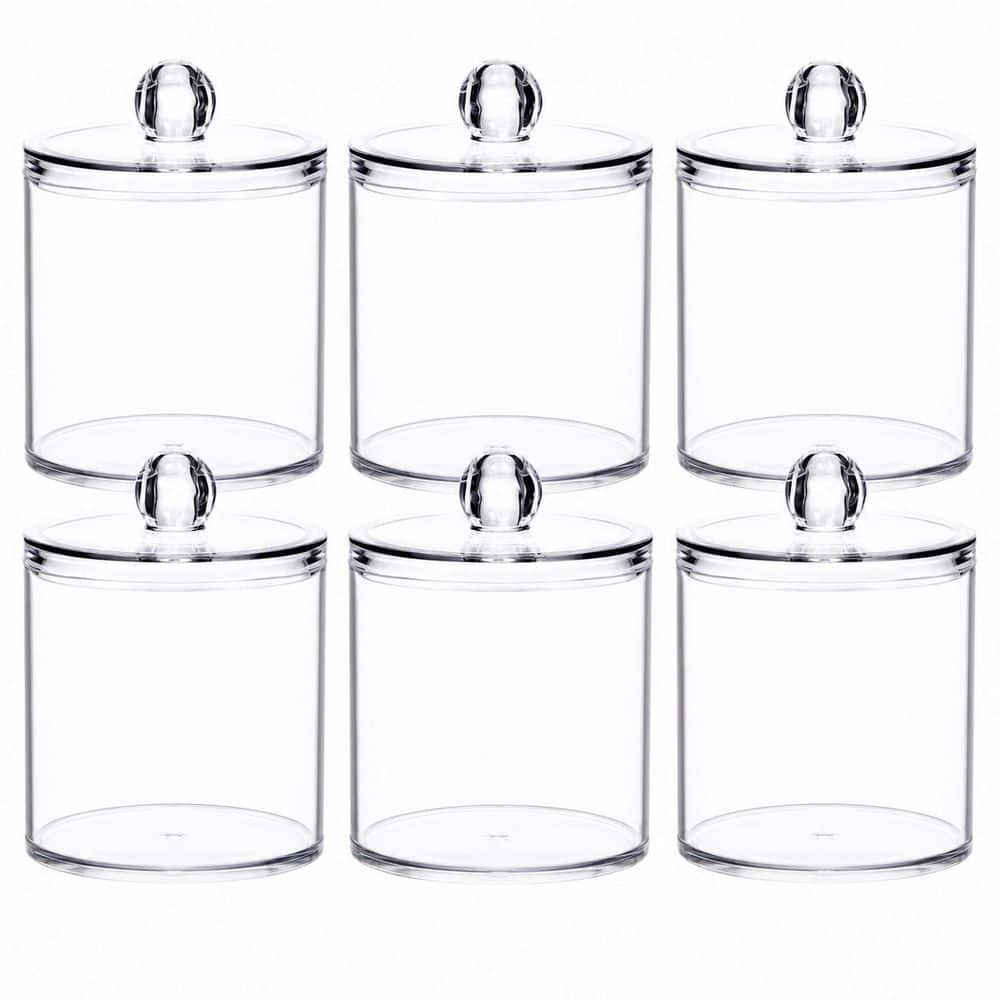 6-Pack Clear Acrylic Apothecary Jars with Lids and Labels for Bathroom Storage and Vanity Organization price history on PriceWatchPro