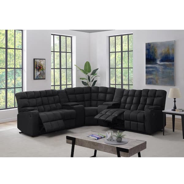 Curved Reclining Sectional Sofa Baci Living Room