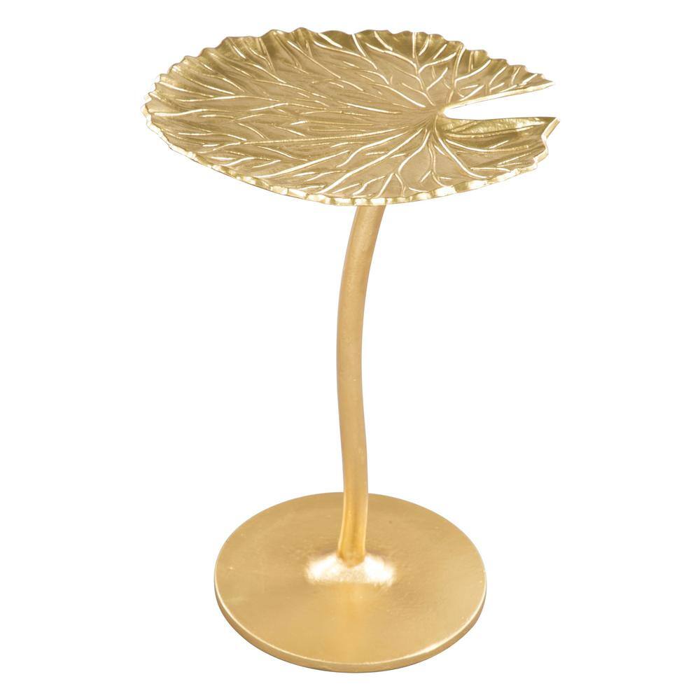 Elegant Lily 22'' Round Gold Metal Side Table