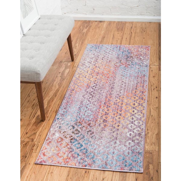 Lilac 2 ft. x 6 ft. Rainbow Runner Rug