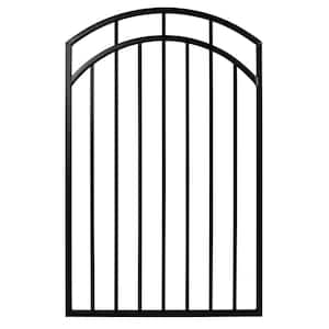2.75 ft. x 4.67 ft. Benitoite Profile Black Iron Center Point Arched Top Fence Gate