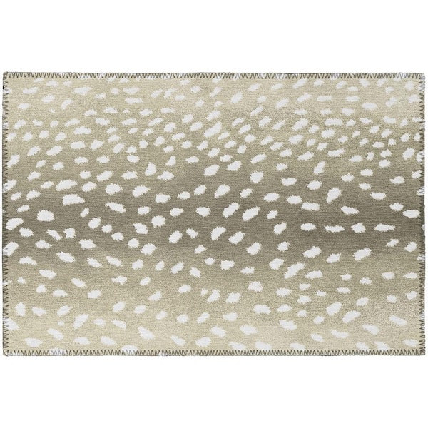 Safari Beige 1 ft. 8 in. x 2 ft. 6 in. Indoor/Outdoor Washable Indoor/Outdoor Washable Rug