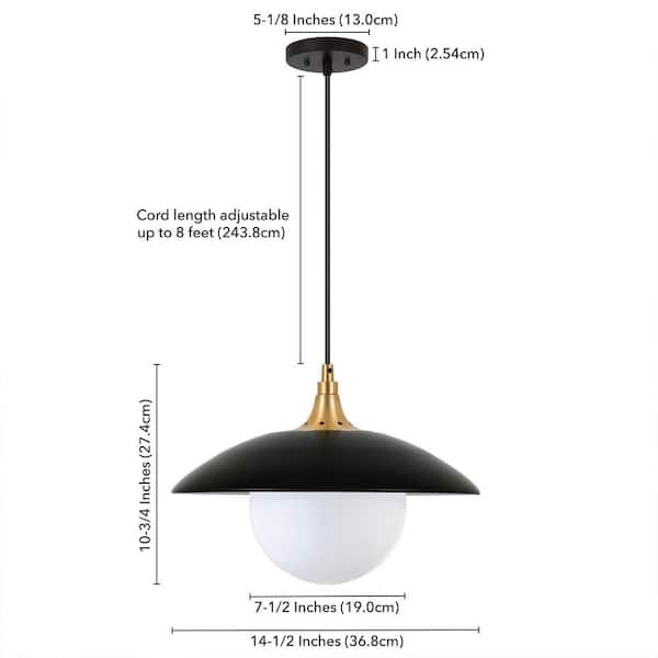 かなでものBlack Alumi Shade Pendant Light Smeike Outdoor Pendant Light, 23.6