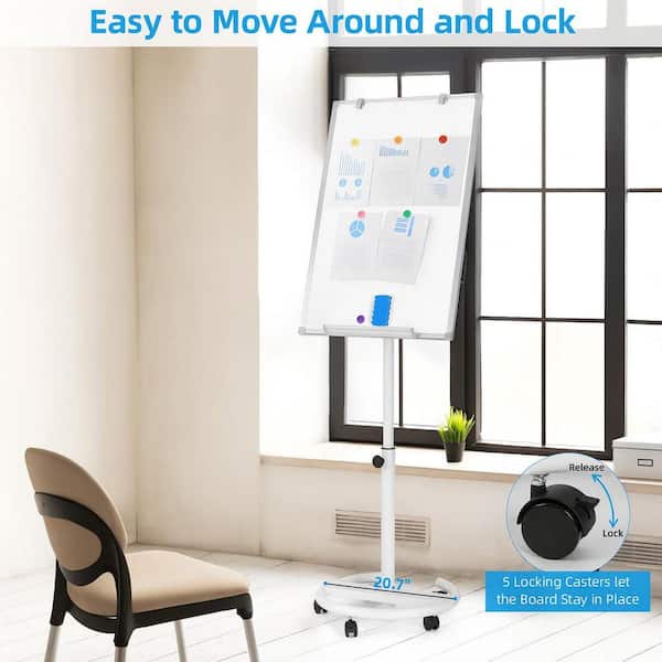 1-Pack Mobile Magnetic Dry Erase Board Portable Flip Chart Easel