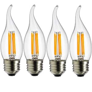 40-Watt Equivalent CA11 Dimmable E26 Base Filament Vintage Chandelier LED Light Bulb in Amber 1800K (4-Pack)