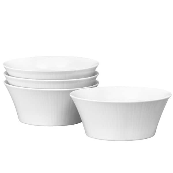 Conifer 6 in., 18.5 fl. oz . (White) Porcelain Cereal Bowls, (Set of 4)