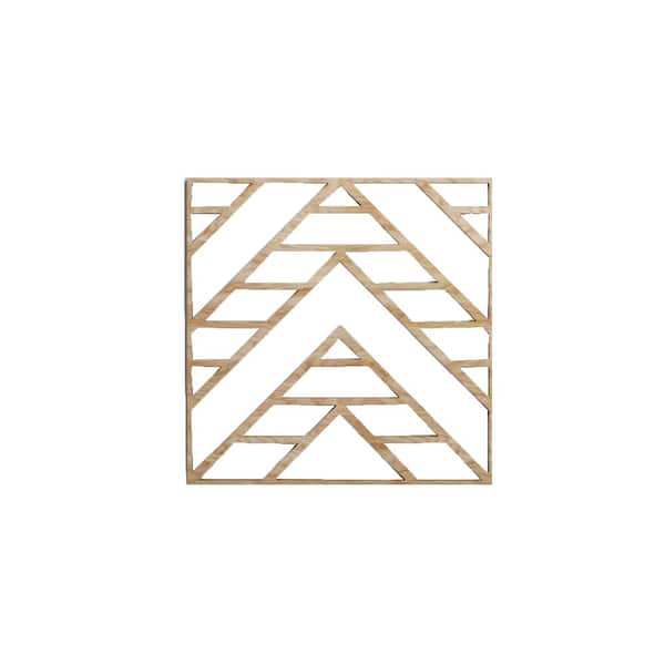 Ekena Millwork 7-3/8" x 7-3/8" x 1/4" Extra Small Gilcrest Decorative Fretwork Wood Wall Panels, Red Oak (50-Pack)