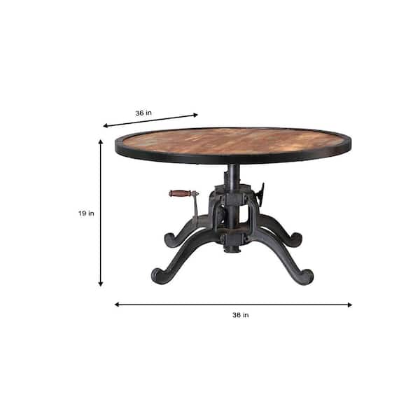 Home Decorators Collection 36 In, Adjustable Height Round Coffee Table