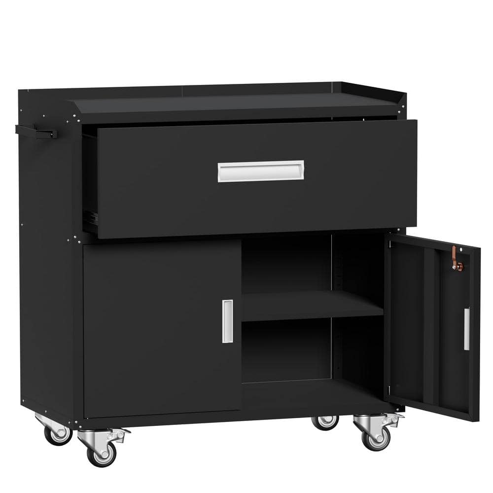 Zeus & Ruta 35.43 in.W x 30.31 in.D x 18.11 in.H Black Steel
