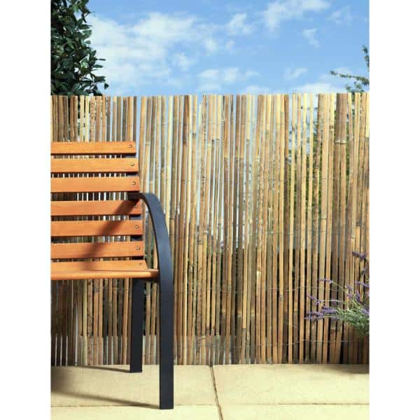 Natural Bamboo Slat Rolled Garden Fence, 4ft x 14ft