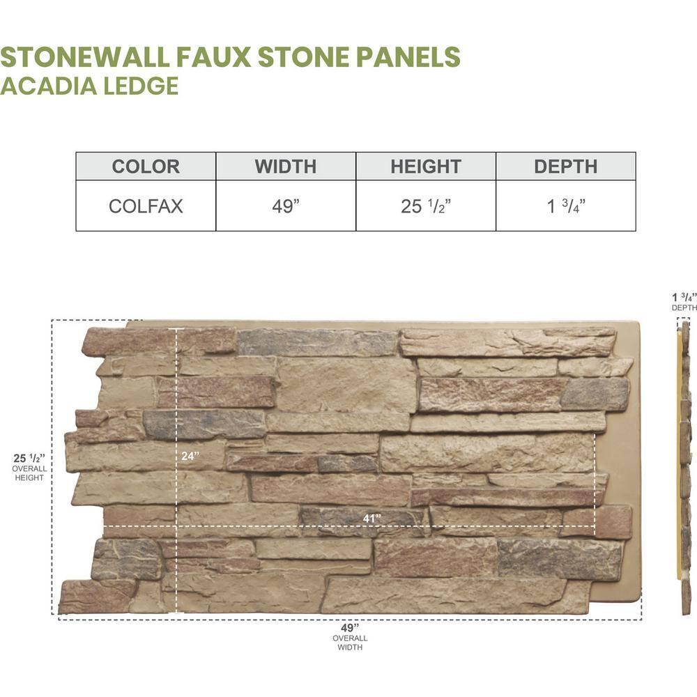 Colfax Faux Stone Siding Panel in Beige and Brown