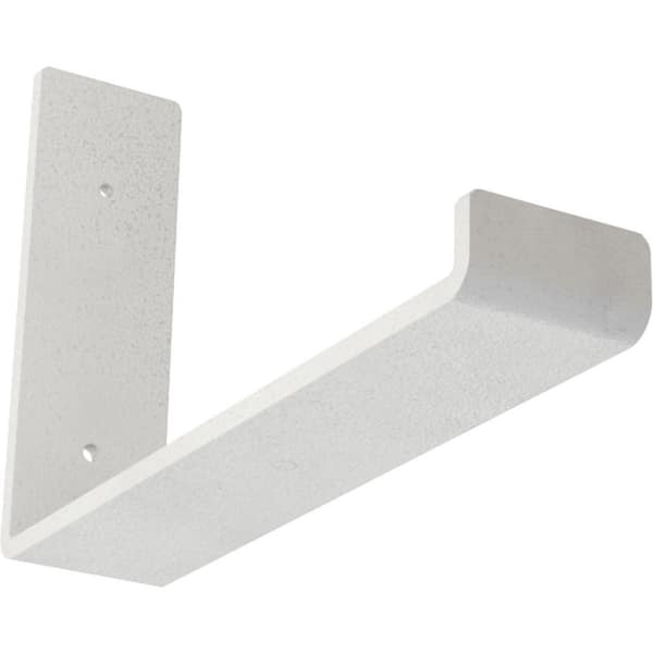 Ekena Millwork 2 in. x 6 1/2 in. x 10 in. Hammered White Steel Hanging Shelf Bracket