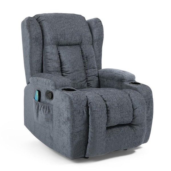 Noble House Asgard Charcoal Heated Massage Recliner