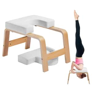 Yoga Headstand Bench, 300 lbs. Capacity Yoga Inversion Chair for Family Gym, Headstand Trainer with Wood Frame & PU Pad